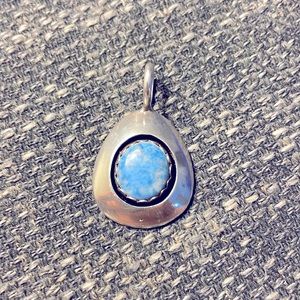 Sterling silver Navajo denim lapis pendant